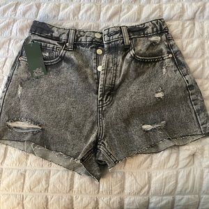 Wild Fable highest rise cutoff jean short. Black acid wash. Size 6. NWT